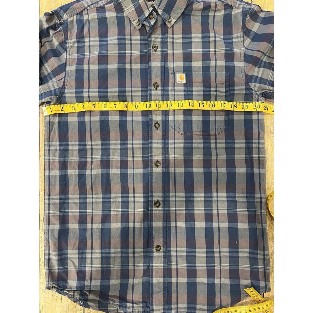 Carhartt Men's Blue Plaid Relaxed Fit Flannel sz Small EUC - Picture 7 of 10